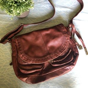 Lucky Brand leather foldover / crossbody bag